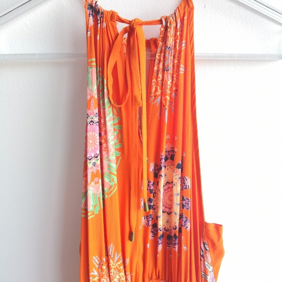 ANTHROPOLOGIE Floreat Livia Orange Halter Dress - Picture 5 of 11